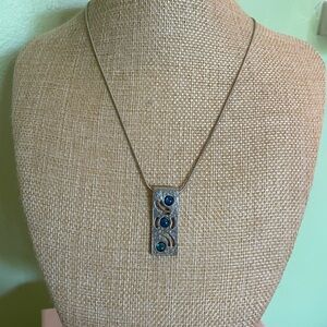 Elegant Silver Necklace with Blue Accents